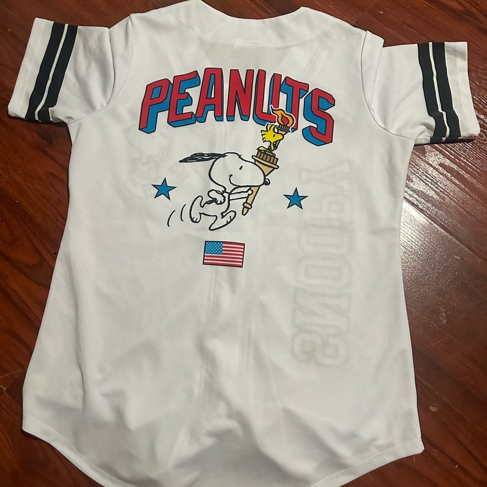 Peanuts White and Black Short Sleeve Tee